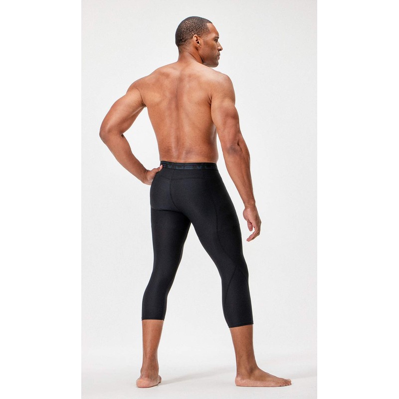 DEVOPS 2 Pack Men's 3/4 Compression Pants Athletic Leggings (Large,