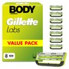 GilletteLabs Body + Intimate Razor Blade Refill Cartridges, 8 Count