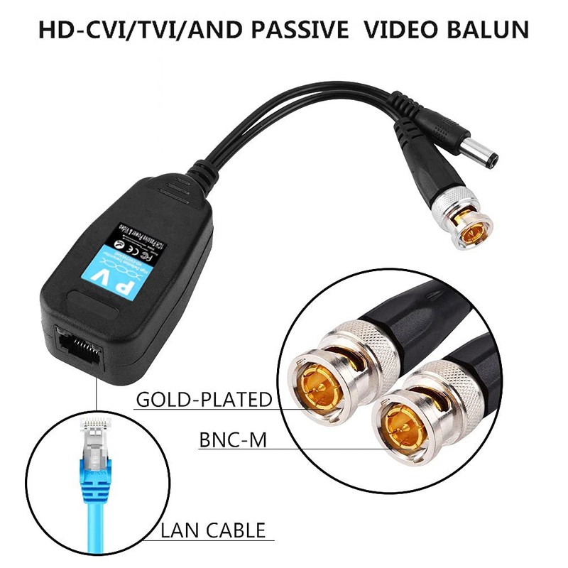 Passive Video Balun 4 Pairs RJ45 Transceiver Transmitter HD-CVI/TVI/AHD/CVBS with