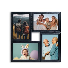 VictoR Collage Picture Frame Black with 4 Pictures (4 x 10 x 15 cm) - Gallery Frame - Wooden Collage Frame - Collage Frame 10 x 15 - Collage