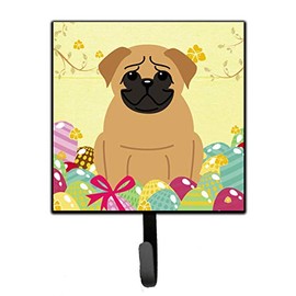 Caroline's Treasures BB6007SH4 Easter Eggs Pug Brown Leash or Key Holder, 7Hx4.25W, Multicolor