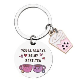 Best Friend Birthday Gifts for Women Friendship Keychain Gifts for Teen Girls Gifts for Best Friends Soul Sister Tea Lovers - You Will Always Be My Best Tea Keychains