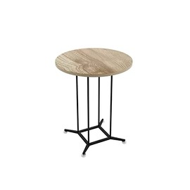 SENGLIDA Side Table with Metal Base, Round End Table, Round Beside Table for for Living Room and Balcony, Easy Assembly