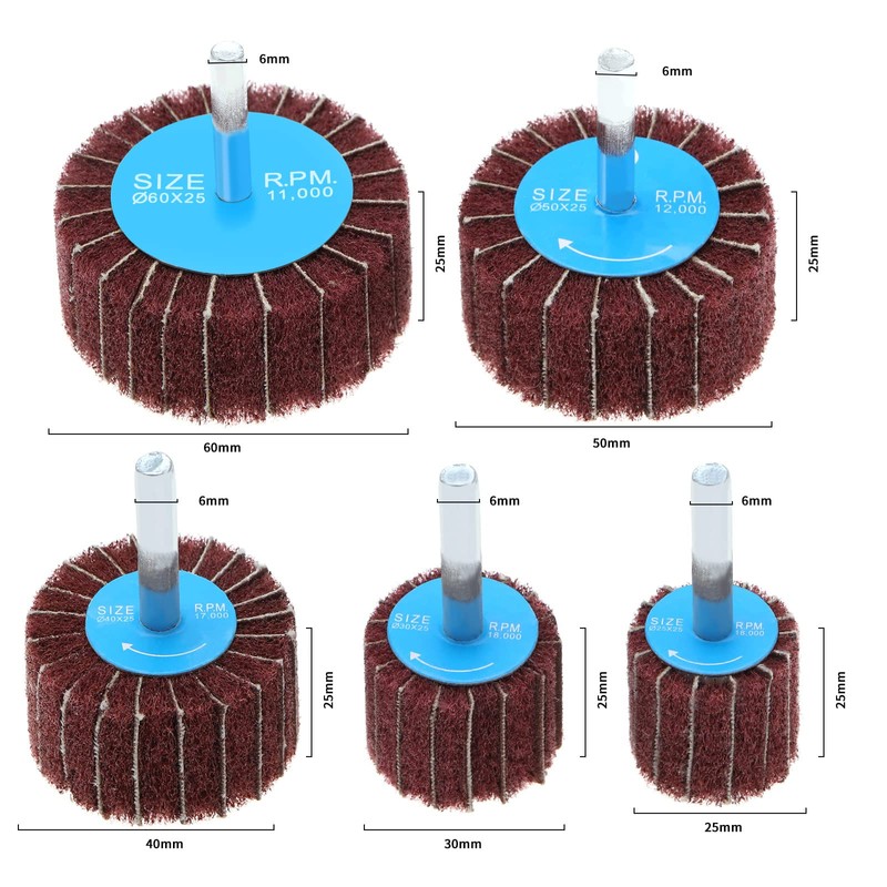 Pack of 5 Coarse Non-Woven Interleaf Flap Sanding Discs Pad