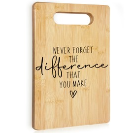 Inspirational Gifts for Women, Never forget the Difference That You Make Cutting Board, Thank You Gifts Appreciation Gifts for Coworkers Boss Mentor Teacher Women, Bamboo Cutting Board for Kitchen