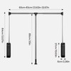 Tcatec Pull Down Closet Rod 23.62-32.67 Inch Adjustable Pull Down