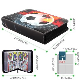 Football Trading Card Albums, Portfolio Folder Card Holder, Scrapbook Card Protective Album, Scrapbook for Cards, Trading Folder with Trading Card Sleeves, Football Cards Trading Cards Album (Huoyan)