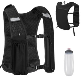Running Vest for Mens and Women,Running Hydration Vest with 550ml Bottle,Sports Water Vest with Lightweight Reflective Phone Holder for Cycling Hiking