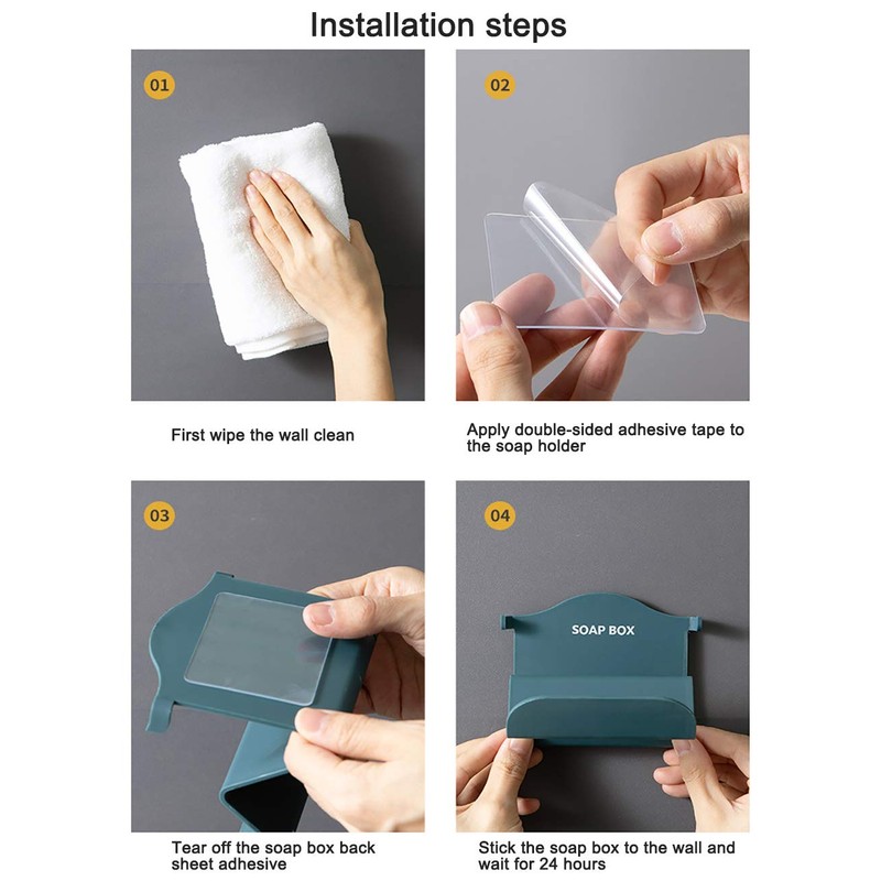 Cdycam Wall Mounted Soap Dish Holder Basket, W-shaped, Quick-Drying Drain,