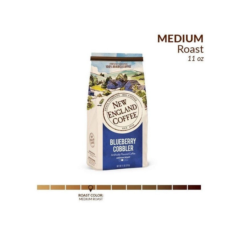 New England Coffee Blueberry Cobbler Medium Roast Ground Coffee, 11oz