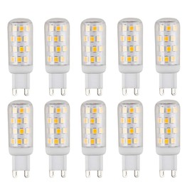 CBconcept UL-Listed, G9 LED Light Bulb, 10-Pack, 3 Watt, 310 Lumens, Not Dimmable, Pure White 6000K, 360° Beam Angle, 120 Volt, 40W Equivalent, JCD Halogen G9 Replacement Bulb [Newest Version]