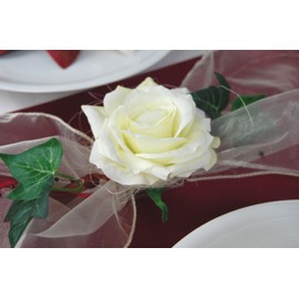 Fibula [Style] ® Complete Set "Flair Bordeaux" Size S Table Decoration for Wedding/Christening/Birthday/Communion/Confirmation/Anniversary in Bordeaux - Cream for Approx. 8-10 People