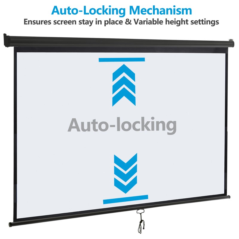 Segawe 100" Pull Down Projection Screen 16:9 HD Home Theater