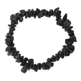 Jextech Pulsera Turmalina Negra Natural Gema Curativa Protección