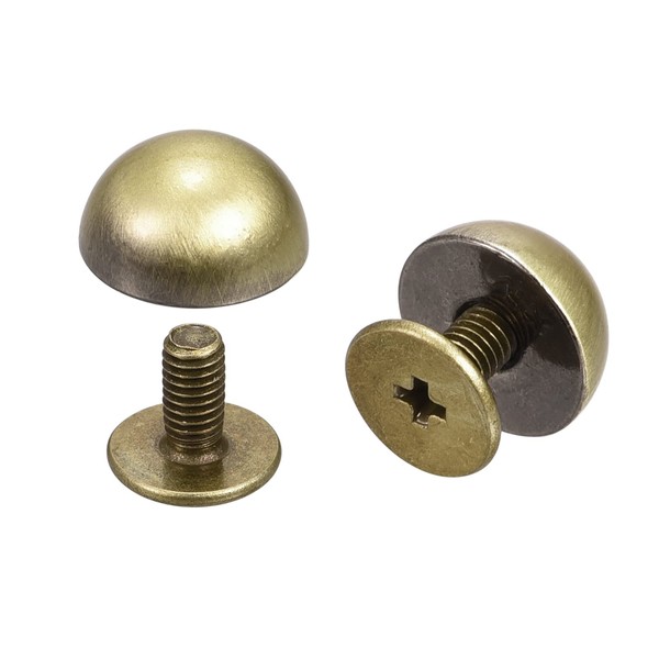 uxcell 10x6mm Screw Back Rivets Solid Round Head Leather Studs