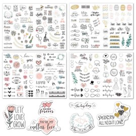 YUBBYSTU 230 Pieces Wedding Guest Book Stickers, Vintage Wedding Guest Book Love Stickers Can Be Used for Wedding Decorations Wedding Anniversary