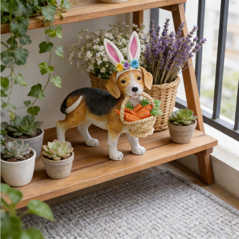 Cynkeyee Dog Garden Statue Decoration - Cute Puppy Beagle Statues