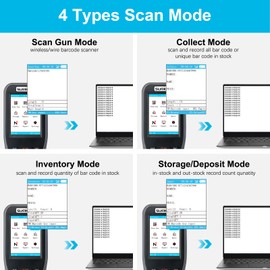 Sumicor Inventory Data Terminal Barcode Scanner 1D Wireless CCD Barcode Reader, 2.8 inch Color LCD Screen Inventory Scanner for Warehouse Management (1D)