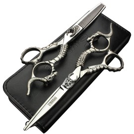 Hairdressing Scissors Set 6 Inch High Quality Pattern Stainless Steel Handle Scissors (Complete Set)