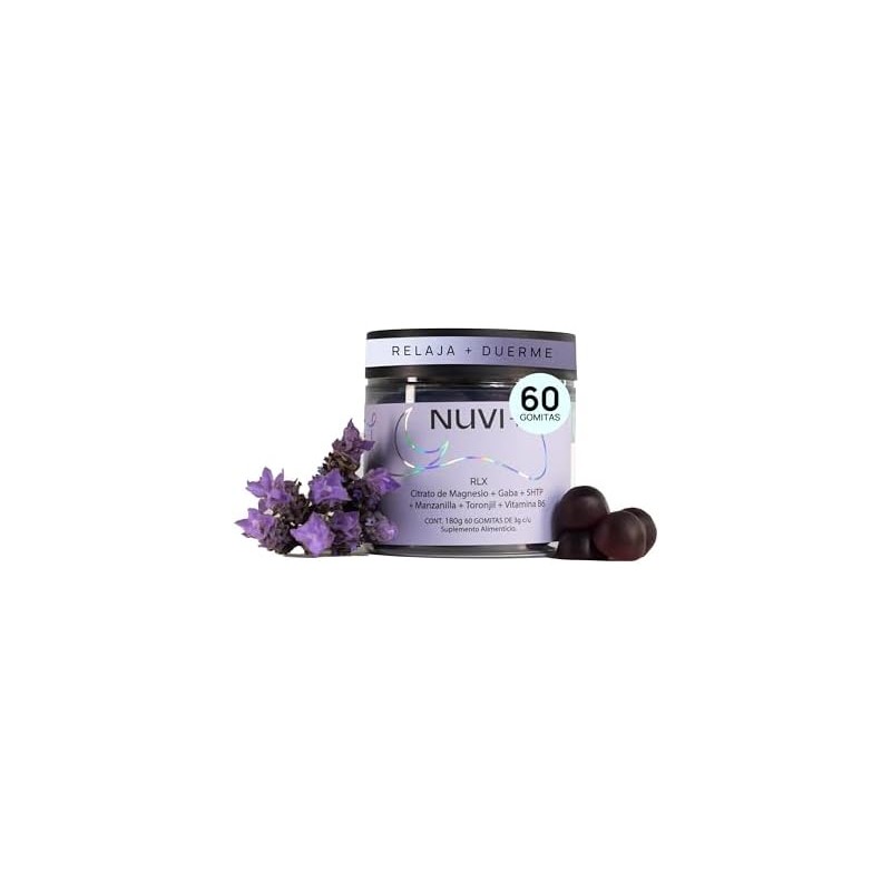 NUVI+ Gomitas de Citrato de Magnesio con GABA, 5-HTP, Manzanilla