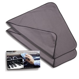 Made in Germany High-Gloss Cloth for High-Quality and Sensitive Surface, Gloss and Varnish Furniture, Musical Instruments, Car Displays, 30 x 30 cm (Pack of 2)