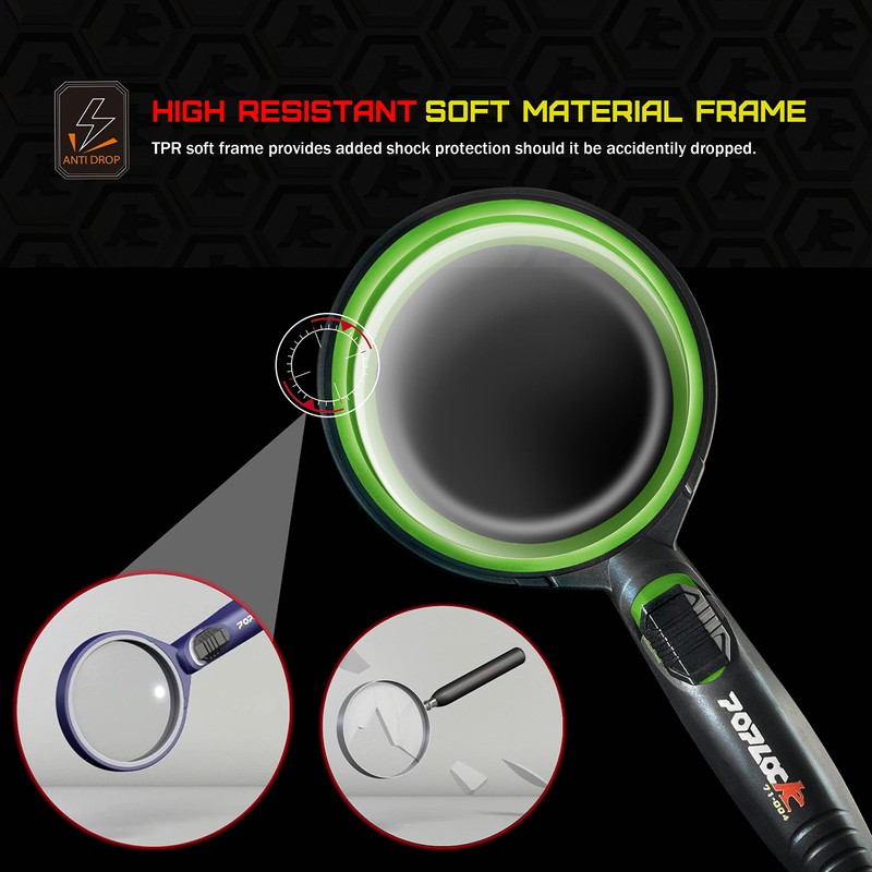 POPLOCK Magnifying Glass with LED (Neon Green)