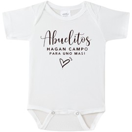 Pregnancy Announcement Gift,Abuelitos Hagan Campo Para Uno Mas Spanish Pregnancy Announcement Infant Bodysuit,Coming Soon Announcement Reveal Ideas for Grandparents,Husband,Aunt(0-3 month,Cloud)