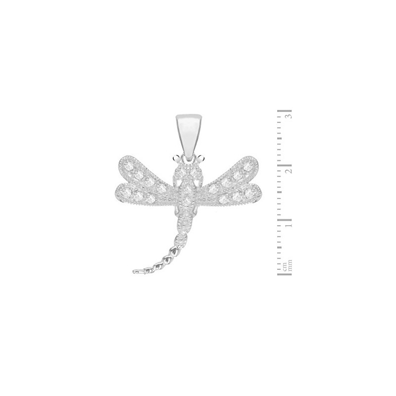Tuscany Silver Cubic Zirconia Dragonfly Pendant