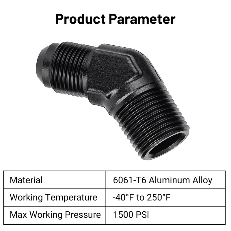 EVIL ENERGY 8AN Male Flare to 1/2" NPT Pipe 45