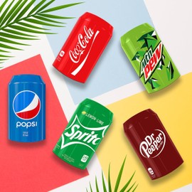 BeerSkin Skywin Silicone Can Sleeve, 5 Pack 12 oz (355 ml) Soda Can Sleeve, Disguises Can as Soda (Mix Colors)