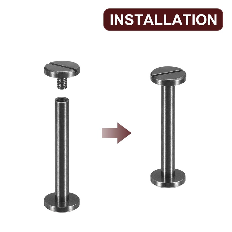 sourcing map 30Pack Brass Chicago Screws, 30x10mm Flat Head Screw