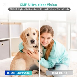 Alaga 3K Indoor Security Camera,5G and 2.4G WiFi,360° Pan and Tilt,AI Human Pet MotionDetection,Night Vision,Two-Way Audio,Compatible with Alexa & Google Assistant,Free 64G SD Card