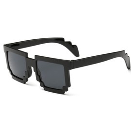 Trendy Sunglasses Small Sunglasses Mosaic Men Women Pixel Glasses Novelty Gift 709 (Lenses Color: Black, Size: One size)