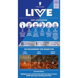 Schwarzkopf LIVE Intense Colour L74 Tangerine Twist, Long-lasting Permanent Copper Hair Dye, Extra Bold on Darker Hair, With Extra Colour Refresh Gloss