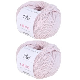 Lerchiyar - Hilo de algodón de punto y ganchillo, 100% hilo de algodón de fibra larga, deportes para bebés, 2 paquetes de 100 g/3.52 oz (por madeja de 50 g/162 yardas), color rosa morado