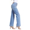 Sidefeel Women's High Waisted Straight Leg Jeans Stretchy Tummy Control