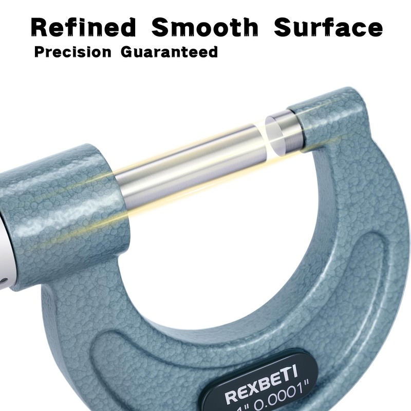 REXBETI 3Pcs Outside Micrometer Set, 0-3" Machinist Micrometer, Ultra-Precision Carbide