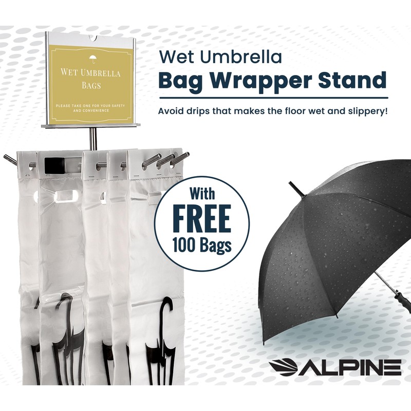 Alpine Wet Umbrella Bag Stand - Umbrella Bags Disposable with