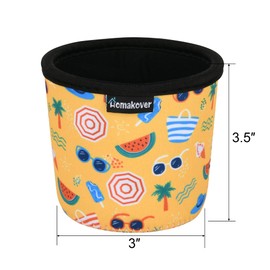 2 Pack Beach Style Pattern Print Size Ice Cream Sleeves Neoprene Cover with Spoon Holder Cover (Beach (2PCS))