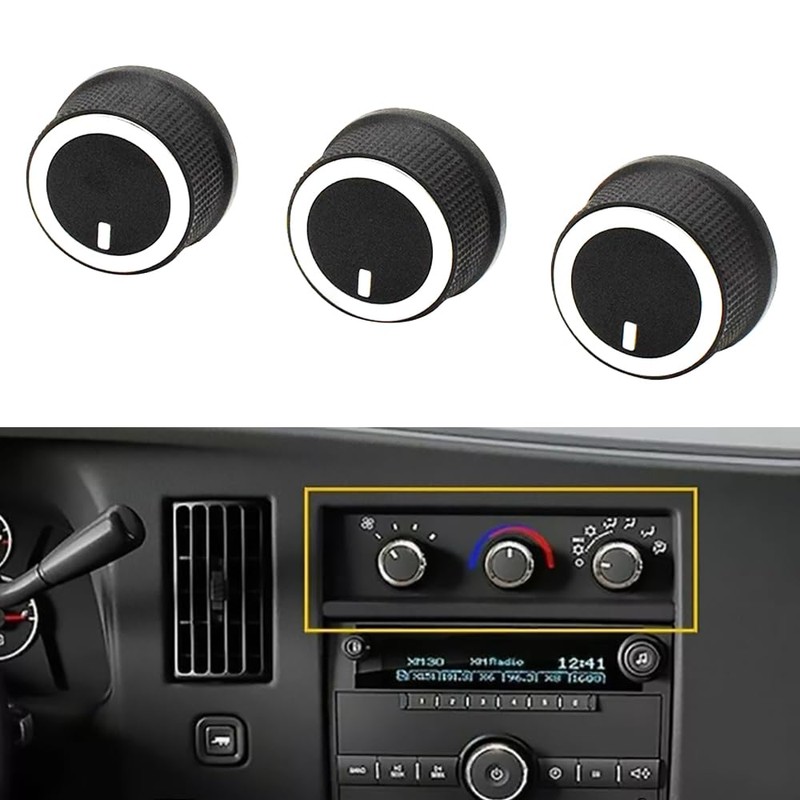 3 Pcs Climate AC Heater Control Knob Fit for 2008-2014