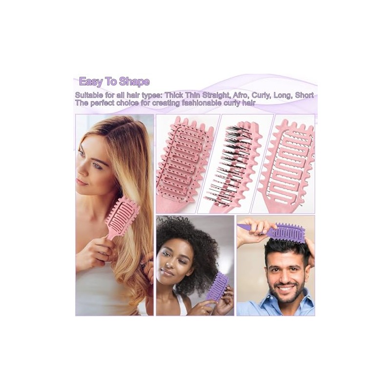 Cepillo Para Cabello Rizado 2 Piezas, Peine Desenredante Antitirones, Cepillo