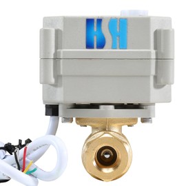 HSH-Flo Brass 2 Way 3/8" DN10 NPT 9-24VAC/DC Normally Closed Position Feedback Motorized Electrical Ball Valve