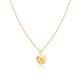 Birth Flower Necklace, Gold Plated Floral Pendant Necklaces for Women, Simple Dainty Birth Month Flower Necklace, Birthday Jewelry for Women - December, Narcissus Necklace