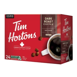 Tim Hortons Dark Roast Coffee, Single-Serve K-Cup Pods Compatible with Keurig Brewers, 24ct K-Cups