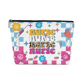 Inspirational Retro Nurse Makeup Bag Nurse Gifts Nurses Week Gifts Nurse Accessories for Work Nursing Nurse Appreciation Birthday Graduation Gifts Positive Cosmetic Bag Make up Bag for Women RN Nurse