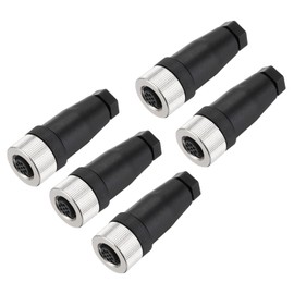 MECCANIXITY 5Pcs 5 Pin M12 Female Aviation Connector Wire Plug A Coding 12mm Circular Sensor Connector Waterproof IP67 for Cable