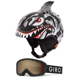 Giro Launch Kids Snow Helmet Goggle Combo Black Tiger Shark/Black Zoom XS (48.5-52CM)