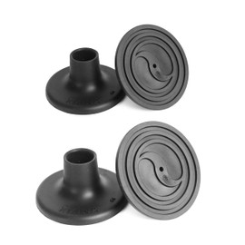 KMINA - Non Slip Rubber Feet Shower Chair (for Tubes 1 1/8" - 1 3/16", x4 Units), Black Caps - Shower Stool Rubber Tips