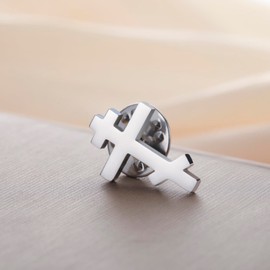Dreamtimes Antique Orthodox Cross Brooch Pin Stainless Steel Religious Jewellery for Men & Women Christian Faith Symbol Vintage Enamel Pin, m, Stainless steels