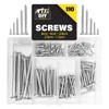 110pk Wood Screws Assortment | Countersunk Screw Set with Storage